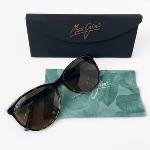 Maui Jim Women Sunglasses, Ocean 57mm Polarized Cat Eye, Tortoise/Bronze